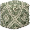 REDEARTH · Tufted Pouf Ottoman with Filler Textured Storage Cube Bean Bag Pouffe Footrest for Living Room, Bedroom, Nursery, Kidsroom; 100% Cotton (17.5"X17.5"X17.5", Solitaire Lozenge Kiwi) by CozyNest Decor
