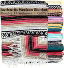 Del Mex Classic Mexican Blanket, Large Authentic Woven Falsa Throw (70"x50"), Artisan Southwest Décor for Beach, Yoga, Outdoors (Pink/Tan) by CozyNest Decor