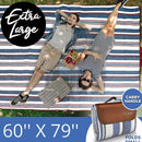 scuddles 60" x 80" Extra Large Outdoor Picnic Blanket – Waterproof, Foldable Travel Mat for Beach, Camping, Grass, Lawn, Park – Dual Layer, Sand-Free, Soft Throw Rug Fits 4 Adults, Summer Accessories by TinyTreasures Baby Boutique