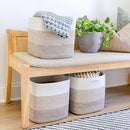 NaturalCozy Storage Cubes 11 Inch Cotton Rope Woven Baskets for Organizing, 3-Pack | Cube Storage Bin | Square Storage Baskets for Shelves Organizer, Classroom, Kids Toy Bins, Closet, Baby Nursery by TinyTreasures Baby Boutique