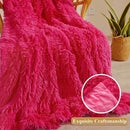 XeGe Luxury Faux Fur Throw, Hot Pink Soft 50x60 Fluffy Blanket, Shaggy Plush Decorative Couch Throw, Cute Furry Fuzzy Office Lap Blanket for Bed Bedroom Living Room, Hot Pink by CozyNest Decor