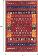 Keen Home Design 2x3 Rug - Machine Washable Entry Rug with Non-Slip Backing, Ideal for Enteryway, Kitchen, Bathroom, Laundry Room - Vintage, Easy Clean, Durable, Low Pile Rug - (2' x 3') by CozyNest Decor