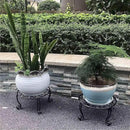 Metal Outdoor Plant Stand 11.8IN Diameter Heavy Duty Plant Pot Stands for Indoor Round Flower Pot Support Rack Set of 2,Black by GreenHaven Gardens