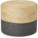REDEARTH · Cylindrical Pouf Foot Stool Ottoman - Jute Braided Pouffe Poof Accent Sitting Footrest for Living Room, Bedroom, Nursery, Patio, Lounge & Other Rooms (Natural Gray, 18"x18"x14") by CozyNest Decor