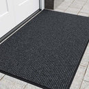 Front Door Mat, Heavy Duty Indoor Outdoor Entrance Door Mat, 48" x 24" Commercial Door Mats for Entryway, Durable Non-Slip Rubber Backing, Low-Profile Welcome Mats for Entry, Gray by GreenHaven Gardens