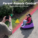 12V Kids Electric Bumper Car, Baby Bumper Car for Toddlers w/Remote Control, 360° Spinning - Purple by TinyTreasures Baby Boutique