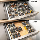 Bamboo Spice Drawer Organizer - Expandable 4 Tier Spice Rack (Need 3" Deep Drawer) 12" to 24" Wide, Seasoning Organizer, Organization Seasoning Rack insert (Jars Not Included) by CozyNest Decor