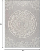 CAMILSON Outdoor Rug 8x10 Modern Area Rugs for Indoor and Outdoor Patios and Porches - Waterproof, Washable, Non-Shedding, Easy-to-Clean Outside Carpet (8 x 10, Medallion - Grey/White) by CozyNest Decor