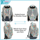 NEW TILAMI Kids 18 inch Rolling Backpack - Durable Waterproof Large Capacity Adjustable Handle Stair Climbing Design for Boys & Girls, Cats Cute by TinyTreasures Baby Boutique