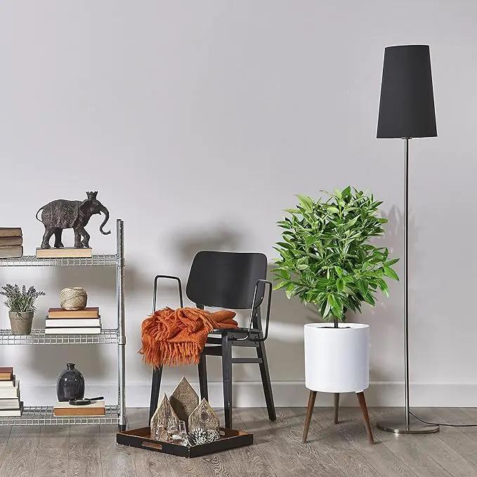 D'vine Dev 12 Inch Planter Pot with Stand, Mid-Century Tall Plant Pot with Legs for Indoor Plants, Large, White, 88-O-C-1, photo 6 of 7