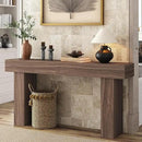 63 Inch Long Console Table for Entryway, Farmhouse Wood Rectangular Sofa Table Behind Couch Table, Narrow Entryway Table for Living Room, Entrance, Hallway, Foyer, Easy Assembly (Brown) by CozyNest Decor