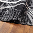 Rugshop Modern Wavy Circles Design Area Rug 3'3" x 5' Black by TinyTreasures Baby Boutique