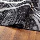 Rugshop Modern Wavy Circles Design Runner Rug 2' x 10' Black by TinyTreasures Baby Boutique