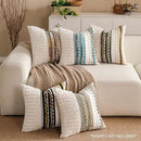 Boho Chenille Tufted Couch Throw Pillow Covers 18x18 Inch Set of 2 Farmhouse Striped Decorative Pillow Covers Accent Neutral Pillowcase Black Yellow Cushion Cover for Living Room Sofa Bed by CozyNest Decor