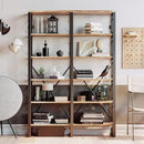 IRONCK Bookshelves Double Wide 6-Tier 76" H, Open Large Bookcase, Industrial Style Shelves for Home Office, Easy Assembly by CozyNest Decor