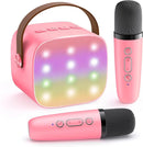 YLL Mini Karaoke Machine for Kids Adults, Portable Bluetooth Speaker with 2 Wireless Microphones, Most Popular Toys Birthday Gifts for Girls 4, 5, 6, 7, 8, 9, 10, 11, 12+ Years Old Toddler Teens（Rose） by TinyTreasures Baby Boutique