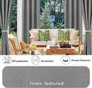 HolidayIdeas 4 Panels Outdoor Curtains for Patio Waterproof Linen Curtains 95 Inch Length-Outside Curtains Heavy Duty, Privacy, Weighted for Pergola, Porch, Gazebo-54 Wide x 95" Long Light Grey by CozyNest Decor