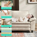 LINSY HOME Sectional Loveseat Sofa - 90'' Oversized Corduroy Cloud Couch Soft Modern Comfy Green Loveseat Couch Deep Seat Couches for Living Room Bedroom Apartment Office, Beige by CozyNest Decor