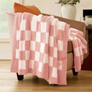 Joiedomi Throw Blanket for Couch, Pink White Checkered Knitted Blankets Gifts for Women Mom Girls, Cozy Cute Soft Throw Home Room Decor Aesthetic Women Mothers Birthday Gifts 50x70 Inches by CozyNest Decor