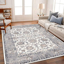 Washable Area Rug 4x6 Rugs for Living Room Retro Flowers Machine Non-Slip Bedroom Rug Vintage Trellis Throw Rug Distressed Carpet for Dining Room Office Carpet by TinyTreasures Baby Boutique