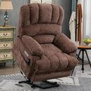 Large Power Lift Recliner Chair with Massage and Heat for Elderly, Ergonomic Backrest, Infinite Adjust, 2 Side Pockets,USB and Type-C Ports, Chenille Brown by CozyNest Decor