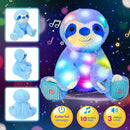 Cuteoy Light-up Singing Plush Blue Sloth LED Musical Stuffed Animal Adjustable Volume Lullaby Plushies Birthday Christmas Toy Gifts for Kids Toddler Girls, 13" by TinyTreasures Baby Boutique