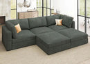 HONBAY Modular Sectional Sofa with Storage Corduroy U Shaped Sofa Modular Sectional Couches for Living Room,Green by CozyNest Decor