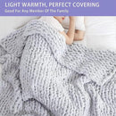 Bigacogo Chunky Knit Throw Blanket for Couch, 40x60 inches, 100% Hand Knitted with Thick Jumbo Chenille Yarn, Cozy Soft Large Rope Knot Cable Crochet Blankets for Sofa Bed Living Room, Light Grey by CozyNest Decor