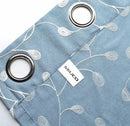 MIUCO Floral Embroidered Semi Sheer Curtains Faux Linen Grommet Curtain Set for Bedroom 52 x 95 Inch, Dusty Blue by CozyNest Decor