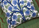 Blue Tree of Life Pillow Cover Indigo Plant Floral Pillowcase Needlepoint Botanical Flower Suzani Cushions Traditional Boho Modern Floral Cushion Wool Size - 18x18 by CozyNest Decor