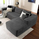 ovios 104" Cloud Sectional Couch with L-Shape Chaise,Modern Modular Sofa with Deep Seat, Upholstered Couches for Living Room Bedroom,No Assembly Required, Grey (Corduroy Fabric) by CozyNest Decor