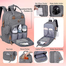 Dikaslon Diaper Bag Backpack with Portable Changing Pad, Pacifier Case and Stroller Straps, Large Unisex Baby Bags for Boys Girls, Multipurpose Travel Back Pack Moms Dads, Gray by TinyTreasures Baby Boutique