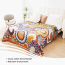 Boho Throw Blanket, 100% Organic Muslin Cotton Breathable Ultra Soft Bed Quilt Throw - All Season Floral Bird Butterfly Farmhouse Decor Blanket for Sofa Couch Chair and Gift. 50" x 60" by CozyNest Decor