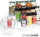 SIMPLEMADE 3-Tier Spice Rack Organizer - Versatile Storage Shelf for Kitchen, Bathroom, Bedroom & Office, Set of 2, Expandable Clear by CozyNest Decor