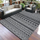 GAOMON Reversible Outdoor Rug 9'x18' Waterproof Plastic Straw Rug, Patio Rug, Large Modern Area Rug Carpet, Indoor Outdoor Rugs for Camping, Porch, Deck, Balcony, Backyard, Black/White(Bohemia) by CozyNest Decor