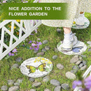 Sungmor 3PC Pretty Garden Stepping Stones, 9.8" Large Concrete Decorative Stones with Beautiful Pattern, Unique Outdoor Lawn Accents, Yard Walkway Flower Bed Wall Shelf Welcome Friends Decorations by CozyNest Decor
