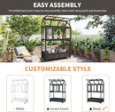 Portable Wooden Cold Frame Greenhouse with Wheels - 47" Mini Greenhouse with Adjustable Roof, Storage Box & Polycarbonate Panels - Plant Protector for Seedlings, Herbs & Winter Gardening (Black) by GreenHaven Gardens