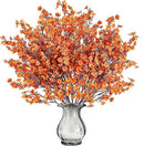 Sggvecsy 15 Pcs Babys Breath Artificial Flowers Gypsophila Bouquets Bulk Real Touch Fake Silk Flowers for Home DIY Floral Arrangement Table Centerpiece Fall Autumn Decoration (Fall Orange) by CozyNest Decor