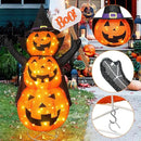 Halloween Decoration 4.3FT Retractable Jack-O-Lantern, 100 LED Collapsible Pumpkin Lantern with Black Star Hat, Plug in Halloween Lights with Stand for Indoor Outdoor Lawn Backyard Garden Decor by CozyNest Decor