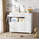 PAKASEPT Changing Table Modern Dresser with Wide Table Top, 3 Drawers, White Drawer Dresser by TinyTreasures Baby Boutique