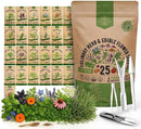 25 Culinary Herbs & Edible Flower Seed Variety Pack for Planting Indoor & Outdoors. 11900+ Non-GMO Heirloom Flower Seeds: Basil, Borage, Echinacea, Lavender, Oregano, Rosemary Seeds & More by GreenHaven Gardens