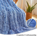XeGe Luxury Fluffy Throw Blanket, Cobalt Blue Soft 50x60 Faux Fur Blanket Throw, Shaggy Plush Decorative Couch Blanket, Cute Furry Throw Fuzzy Blanket for Sofa Bed, Ombre Cobalt Blue by CozyNest Decor