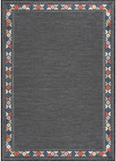 Beverly Rug Outdoor Rug 6x9 Modern Bordered Area Rugs for Indoor and Outdoor Patio Easy to Clean Non Shedding Living Room Porch Garden Washable Outside Carpet (6 x 9 Dark Gray) by CozyNest Decor