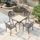 Outdoor Dining Chair Cast Aluminum Patio Chairs Set of 2 All-Weather Patio Dining Chair with Adjustable Feet for Backyard Garden (Violet Chair) by GreenHaven Gardens