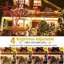 Hezbjiti 1000 LED 403 FT Christmas String Lights Outdoor, 8 Lighting Modes IP44 Waterproof Fairy Lights with Timer and Dimmable Function for Home Party Tree Decorations (Warm White, Clear Wire) by GreenHaven Gardens