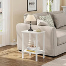 TUTOTAK End Table with Charging Station, Set of 2, Small Side Table with Outlets, Nightstand Bedside Table, 2-Tier Storage Shelf for Small Space, Living Room, Bedroom White TB01BW041 by CozyNest Decor