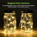 SteadyDoggie Solar Mason Jar Lights - Set of 2 Magical Patio Lights in Glass Lanterns - Hang Them Anywhere Outdoors for Enchanting Illumination - Waterproof and Decorative - 5.2" x 3" by GreenHaven Gardens