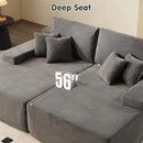 ovios 81" Oversized Sectional Double Lounge Chaise with Cloud Plush Sofa Bed, No Assembly Required, Fluffy Modern Sleeper Loveseat Chair for Indoor Living Room Bedroom Reading, Grey (Corduroy Fabric) by CozyNest Decor