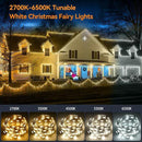 HOUHUI Fairy Lights Plug in Outdoor, 100Ft 2700K-6500K White Christmas Fairy Light IP67 Waterproof with Remote, 8 Modes, Warm-Cool White LED Fairy Twinkle Lights for Bedroom Garden Trees Party Decor by GreenHaven Gardens