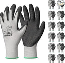 toolant Crinkle Latex Work Gloves Bulk, Rubber Coated Safety Work Gloves for Men and Women, 12 Pairs for Construction, Gardening, Warehouse (Gray, Medium) by GreenHaven Gardens